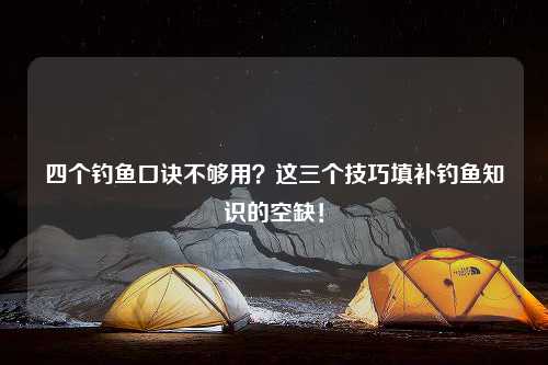 四个钓鱼口诀不够用？这三个技巧填补钓鱼知识的空缺！