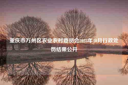 重庆市万州区农业农村委员会2023年10月行政处罚结果公开