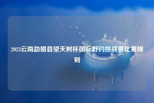 2023云南勐腊县望天树杯国际野钓挑战赛比赛规则