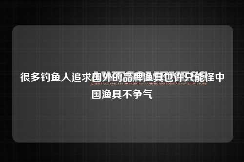 很多钓鱼人追求国外的品牌渔具也许只能怪中国渔具不争气