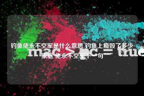 钓鱼佬永不空军是什么意思 钓鱼上瘾毁了多少家庭 佬永不空军下一句