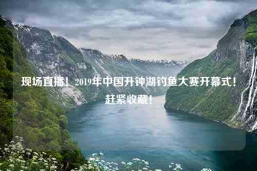 现场直播！2019年中国升钟湖钓鱼大赛开幕式！赶紧收藏！