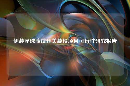 侧装浮球液位开关募投项目可行性研究报告