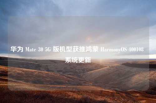 华为 Mate 30 5G 版机型获推鸿蒙 HarmonyOS 400108 系统更新