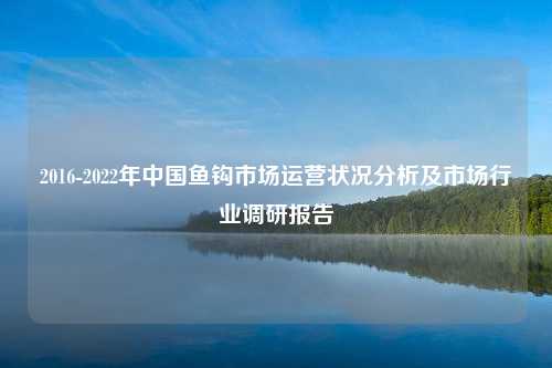 2016-2022年中国鱼钩市场运营状况分析及市场行业调研报告