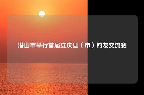 潜山市举行首届安庆县（市）钓友交流赛