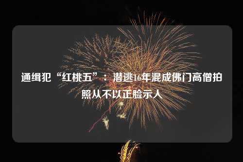 通缉犯“红桃五”：潜逃16年混成佛门高僧拍照从不以正脸示人