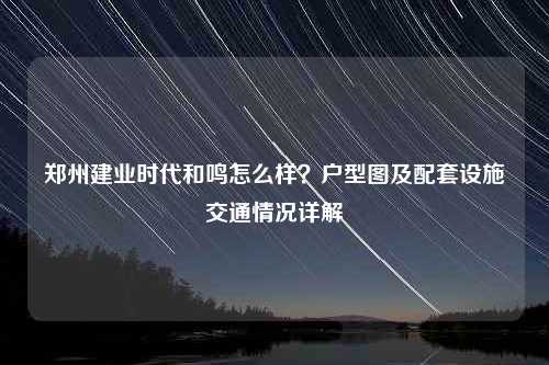 郑州建业时代和鸣怎么样？户型图及配套设施交通情况详解