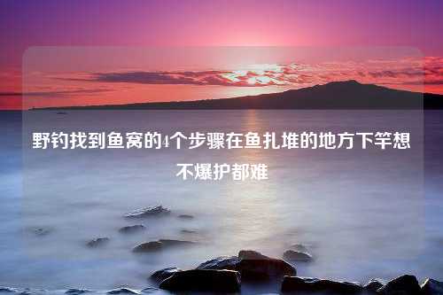 野钓找到鱼窝的4个步骤在鱼扎堆的地方下竿想不爆护都难