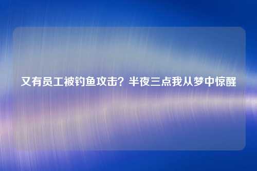 又有员工被钓鱼攻击？半夜三点我从梦中惊醒