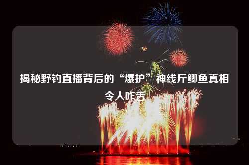 揭秘野钓直播背后的“爆护”神线斤鲫鱼真相令人咋舌