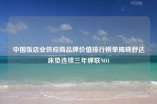 中国饭店业供应商品牌价值排行榜单揭晓舒达床垫连续三年蝉联NO1