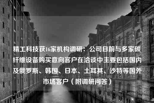 精工科技获16家机构调研：公司目前与多家碳纤维设备购买意向客户在洽谈中主要包括国内及俄罗斯、韩国、日本、土耳其、沙特等国外市场客户（附调研问答）