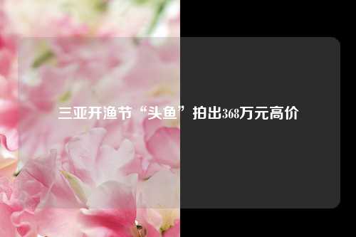 三亚开渔节“头鱼”拍出368万元高价