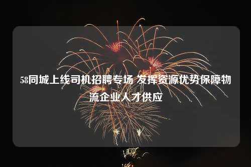 58同城上线司机招聘专场 发挥资源优势保障物流企业人才供应