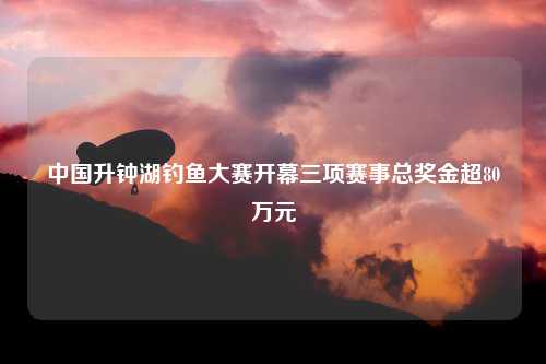 中国升钟湖钓鱼大赛开幕三项赛事总奖金超80万元