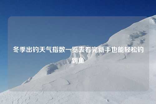 冬季出钓天气指数一览表看完新手也能轻松钓到鱼