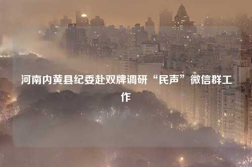 河南内黄县纪委赴双牌调研“民声”微信群工作