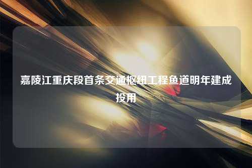 嘉陵江重庆段首条交通枢纽工程鱼道明年建成投用