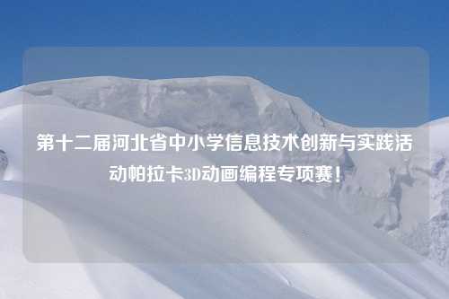 第十二届河北省中小学信息技术创新与实践活动帕拉卡3D动画编程专项赛！