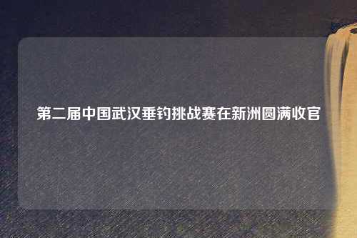 第二届中国武汉垂钓挑战赛在新洲圆满收官