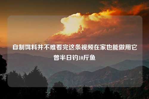 自制饵料并不难看完这条视频在家也能做用它曾半日钓10斤鱼