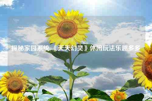 探秘家园系统 《天天幻灵》休闲玩法乐趣多多