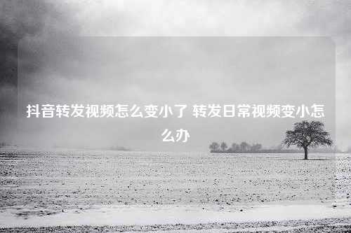 抖音转发视频怎么变小了 转发日常视频变小怎么办