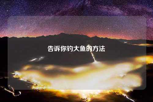 告诉你钓大鱼的方法