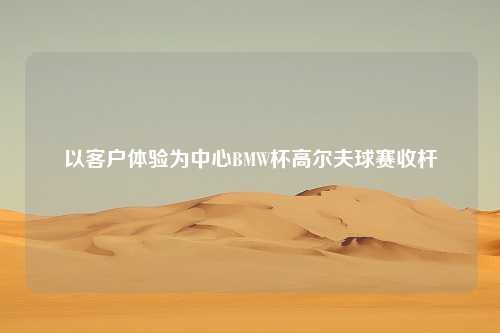 以客户体验为中心BMW杯高尔夫球赛收杆