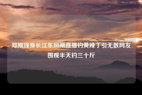 邓刚现身长江东风闸直播钓黄辣丁引无数网友围观半天钓三十斤