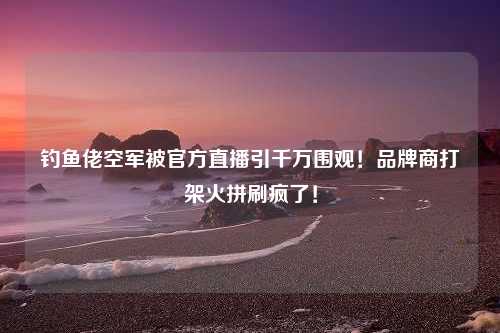 钓鱼佬空军被官方直播引千万围观！品牌商打架火拼刷疯了！