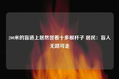 200米的盲道上居然竖着十多根杆子 居民：盲人无路可走