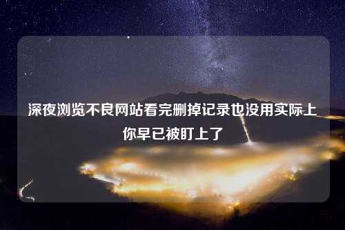 深夜浏览不良网站看完删掉记录也没用实际上你早已被盯上了