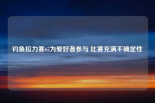 钓鱼拉力赛65为爱好者参与 比赛充满不确定性