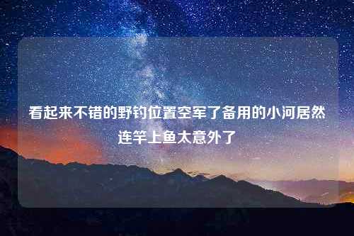 看起来不错的野钓位置空军了备用的小河居然连竿上鱼太意外了