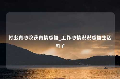 付出真心收获真情感悟_工作心情说说感悟生活句子