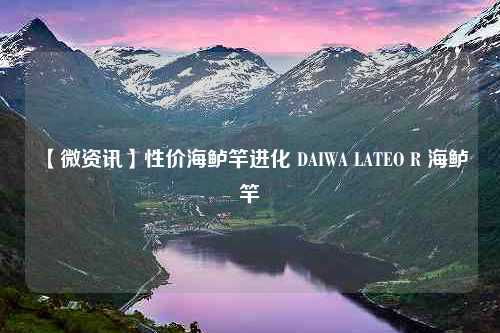 【微资讯】性价海鲈竿进化 DAIWA LATEO R 海鲈竿