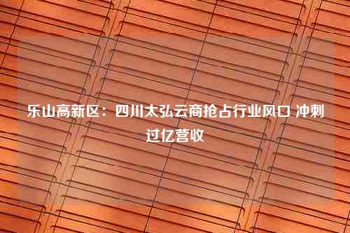 乐山高新区：四川太弘云商抢占行业风口 冲刺过亿营收