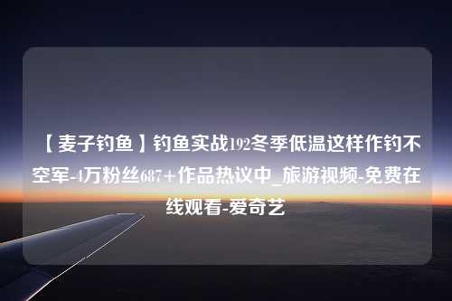 【麦子钓鱼】钓鱼实战192冬季低温这样作钓不空军-4万粉丝687+作品热议中_旅游视频-免费在线观看-爱奇艺