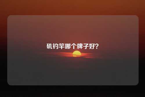 矶钓竿哪个牌子好？