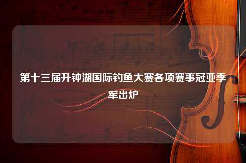 第十三届升钟湖国际钓鱼大赛各项赛事冠亚季军出炉