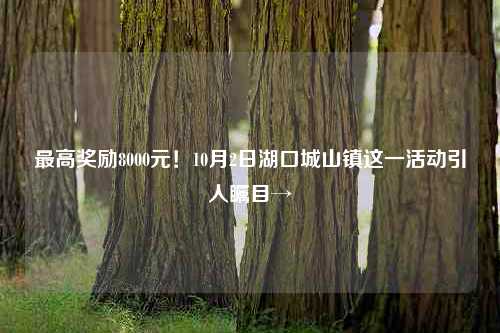 最高奖励8000元！10月2日湖口城山镇这一活动引人瞩目→