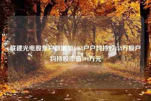 联建光电股东户数增加4663户户均持股153万股户均持股市值594万元