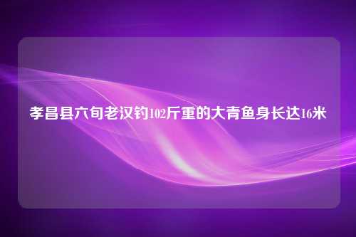 孝昌县六旬老汉钓102斤重的大青鱼身长达16米