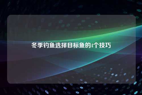 冬季钓鱼选择目标鱼的4个技巧