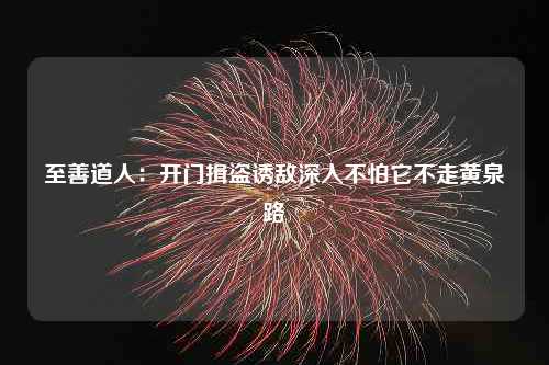 至善道人：开门揖盗诱敌深入不怕它不走黄泉路