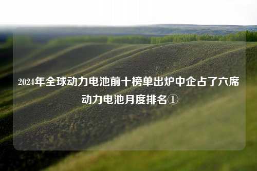 2024年全球动力电池前十榜单出炉中企占了六席 动力电池月度排名①